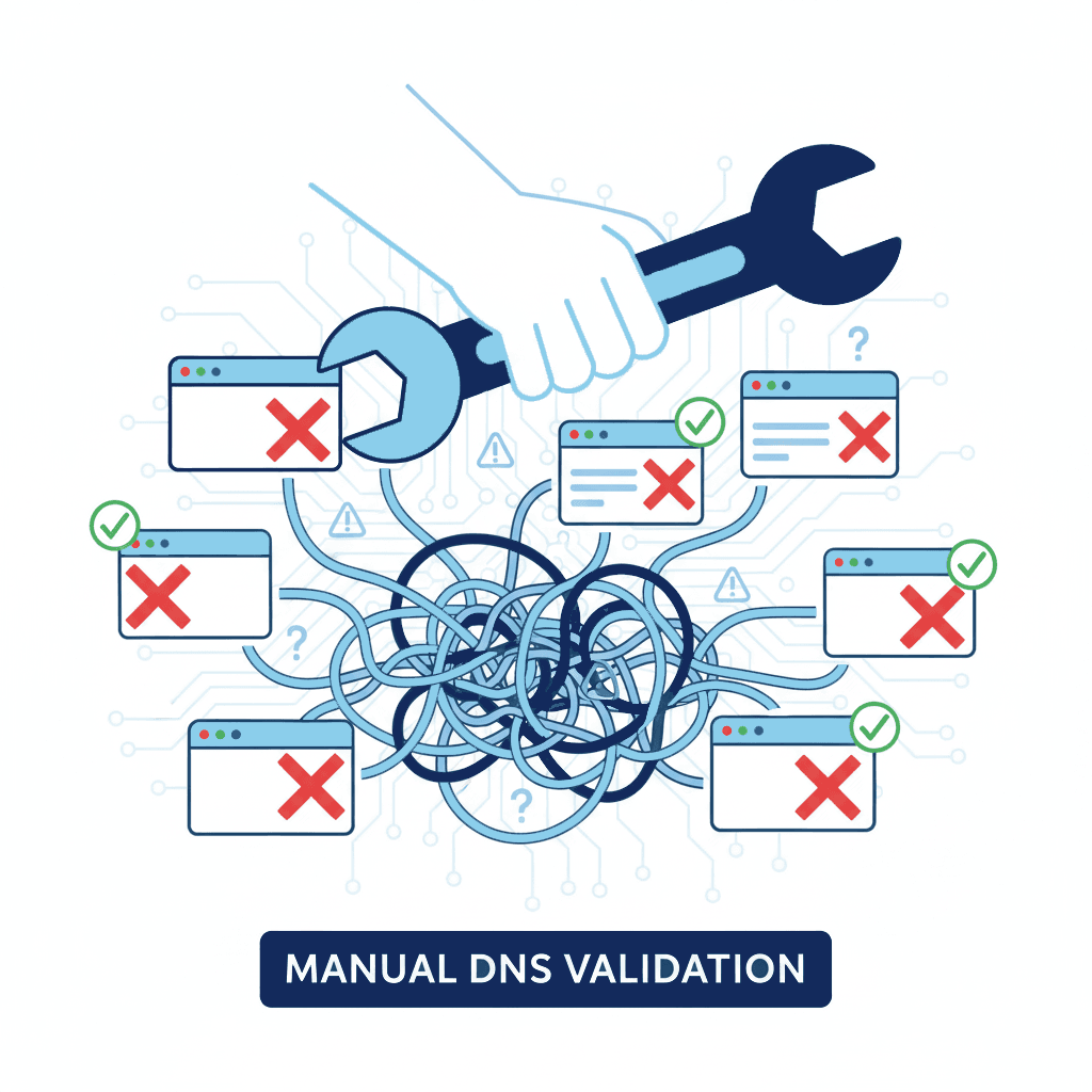 Manual DNS validation mess